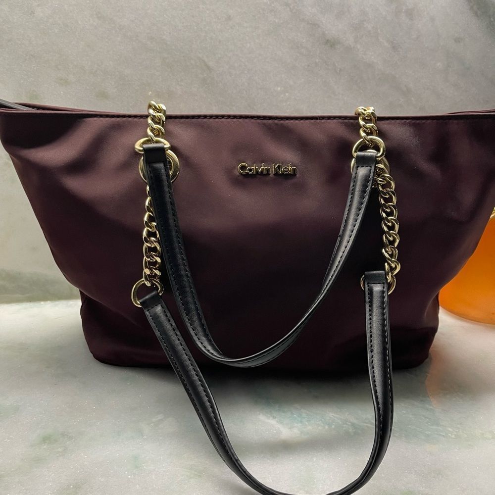 Calvin Klein Burgundy Shoulder Bag